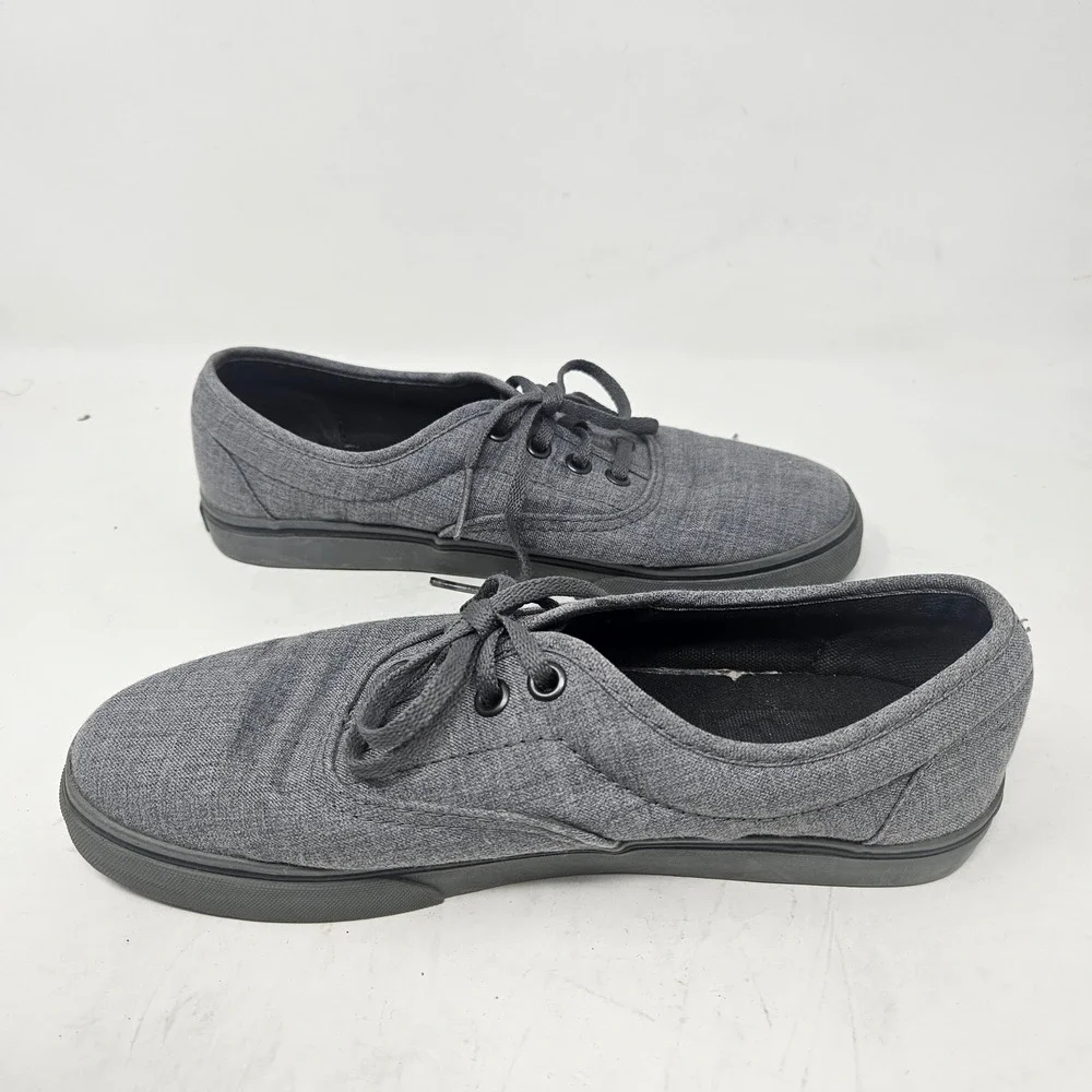 Vans Authentic Heathered Grey Textile Low Top Sneakers Mens 6 Womens 7.5